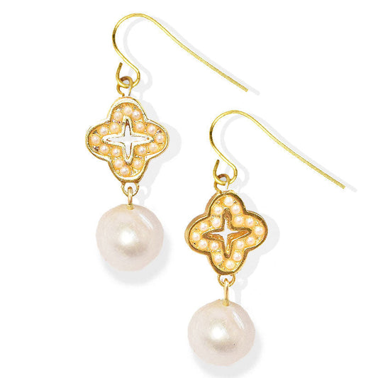 E71616 Boucles d'oreilles Perle blanche - Karine SultanKarine Sultan