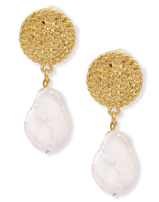 E71646 Boucles d'oreilles perle blanche - Karine SultanKarine Sultan