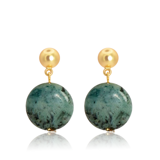 E76592 - African Jasper Boucles D'oreilles - Karine Sultan